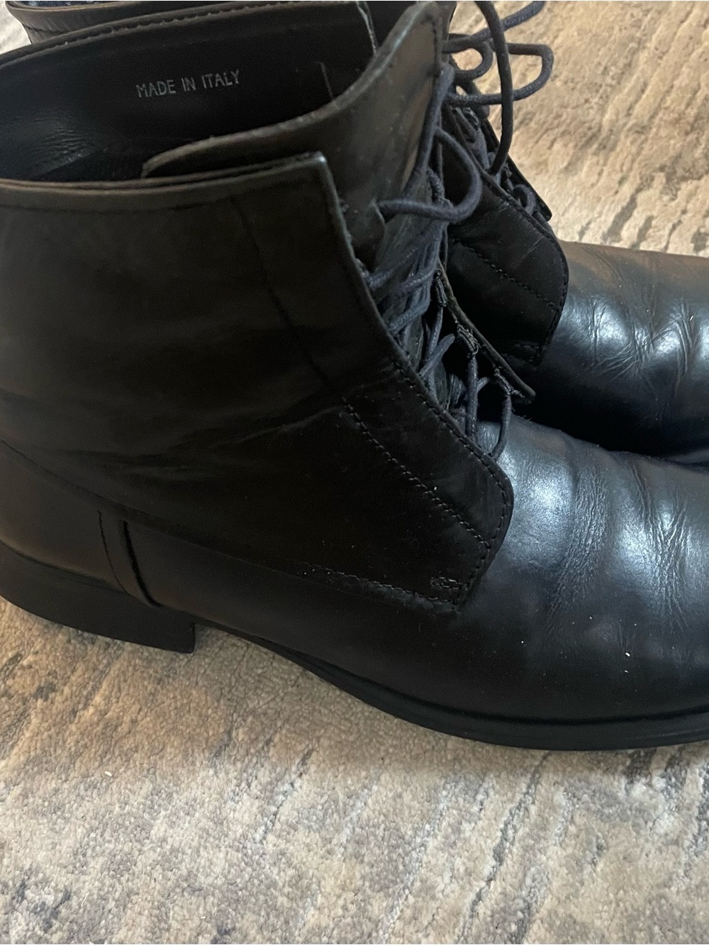 BASS Women’s Black Leather Ankle Boots Size 9 M 3L68 MADE IN ITALY- EUC - Picture 2 of 13